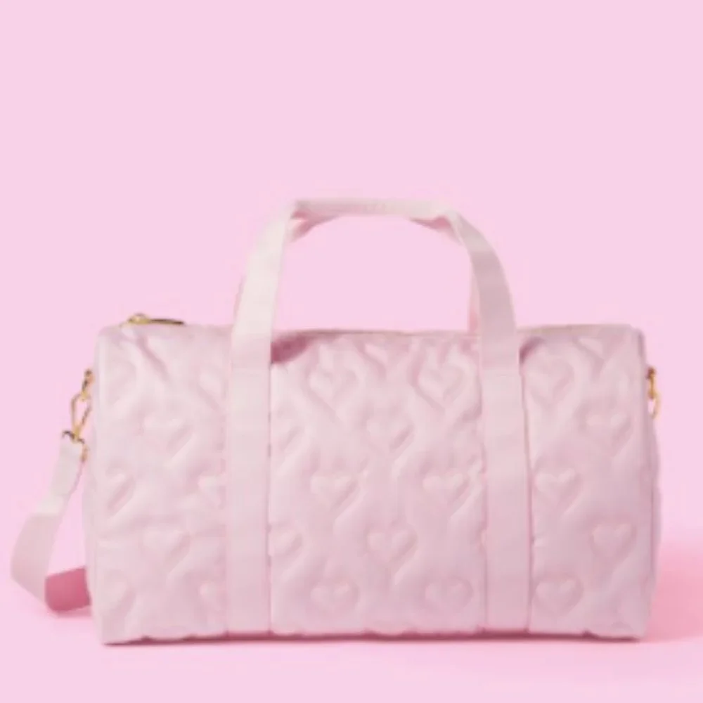 NWT Quilted Hearts Duffle Bag - Stoney Clover Lane x Target Light Pink - Picture 2 of 8